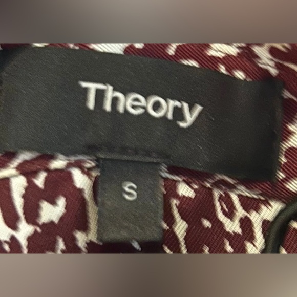 100% Silk Single Button Key Hole Collar Abstract Floral Print - Picture 5 of 5